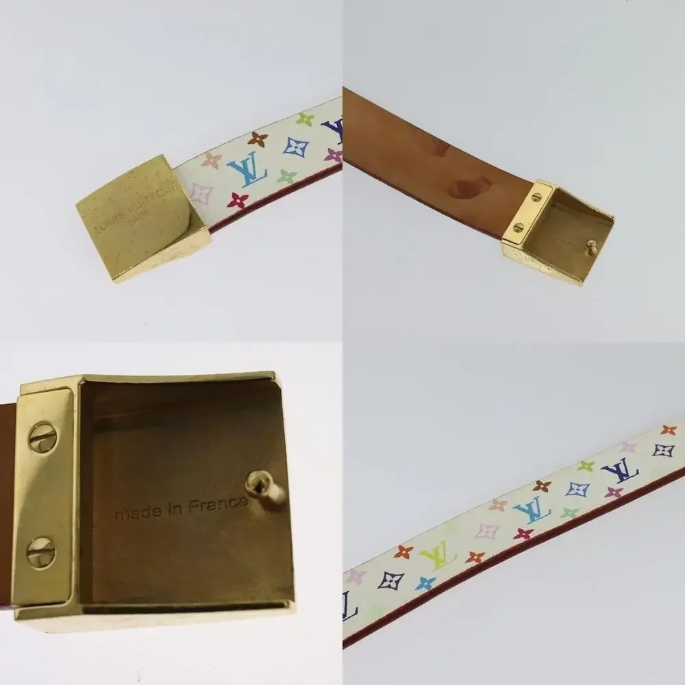 Louis Vuitton Monogram Multicolor Ceinture Carre Belt White